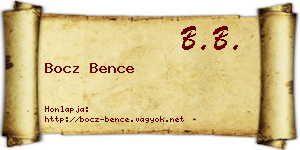 Bocz Bence névjegykártya